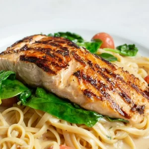 Receta de pasta con salmón, espinaca y arándanos: sabor gourmet y 100 % saludable