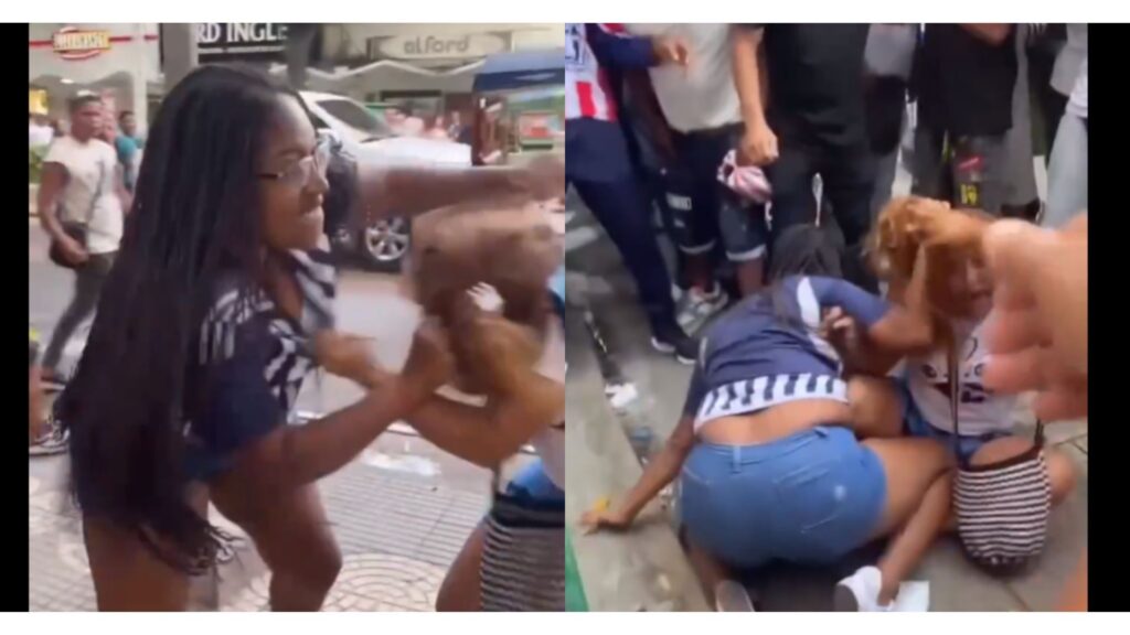 Mujeres peleando en Barranquilla / Captura de pantalla X: @ColombiaOscura_