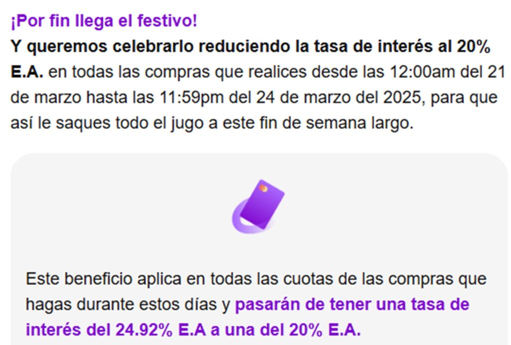 Tasas de Nubank.