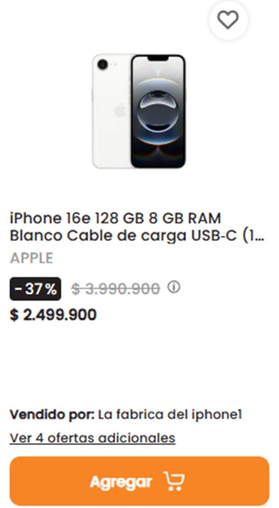 Descuento iPhone 16e
