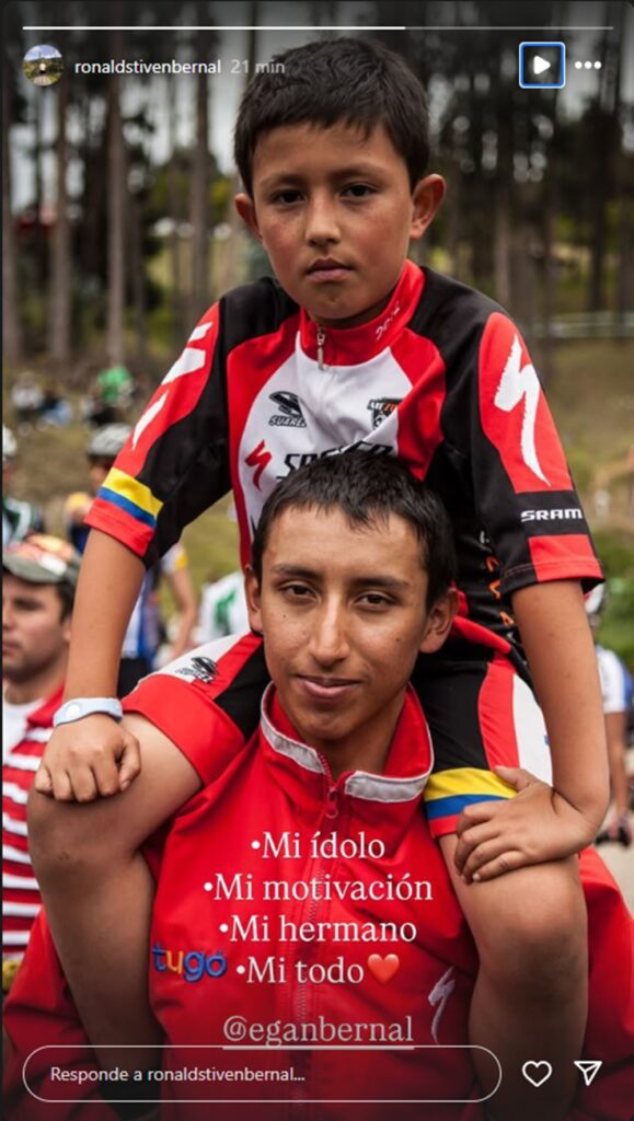 Historia del hermano de Egan Bernal / IG: @RonaldStivenBernal