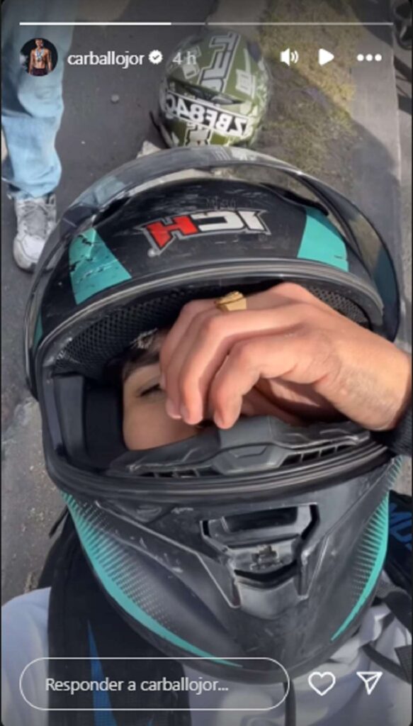 Carballo, en video luego del accidente de tránsito./ Instagram @carballojor