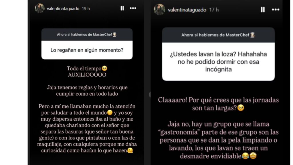 Valentna Taguado respondió preguntas de 'Masterchef'