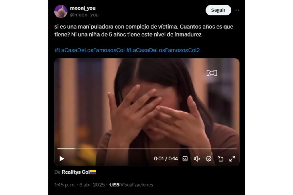 Karina García en 'La casa de los famosos' / X: @MOONI_YOU