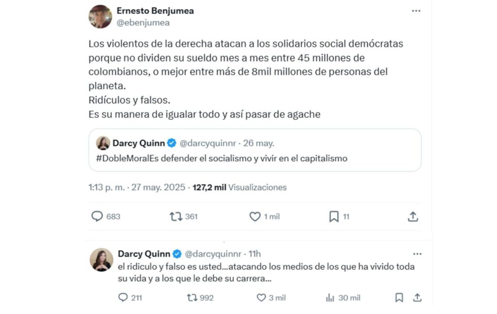 Ernesto Benjumea a Darcy Quinn.