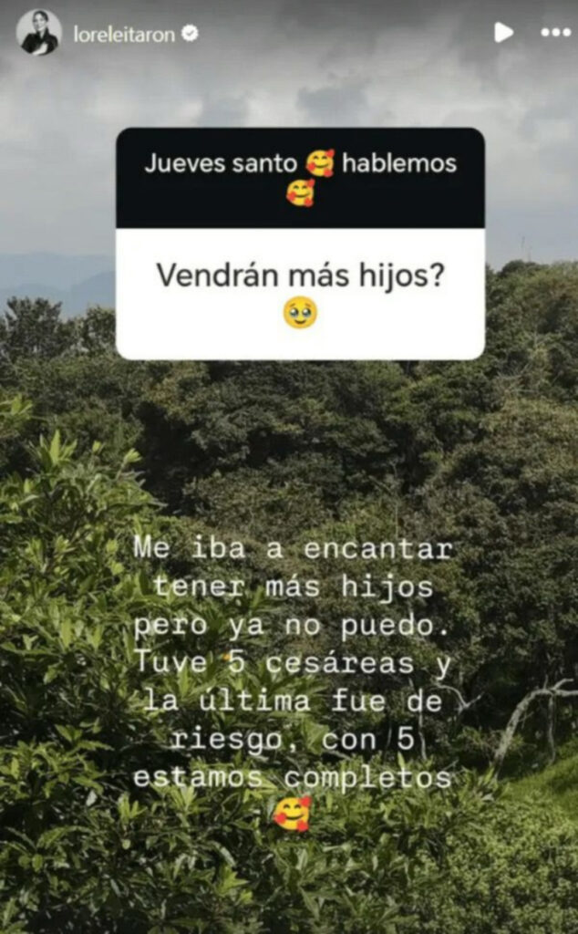 Captura de pantalla de Instagram: (loreleitaron)