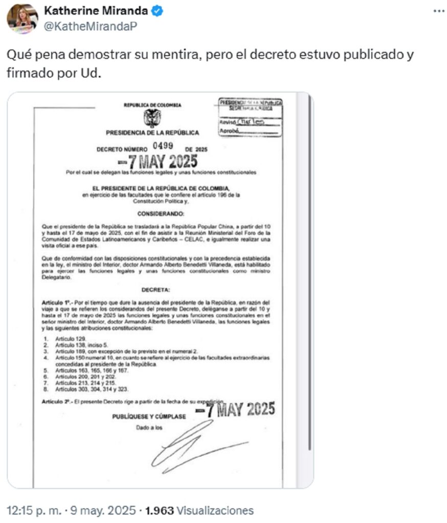 Captura de pantalla de X: (@KatheMirandaP)