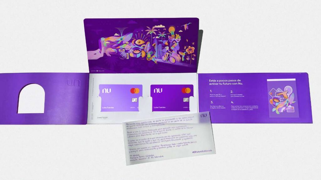Nuevo diseño de Nubank con kit de bienvenida en Colombia / Cortesía