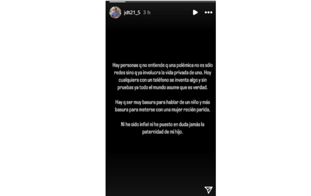 Mensaje de Juan David Tejada.