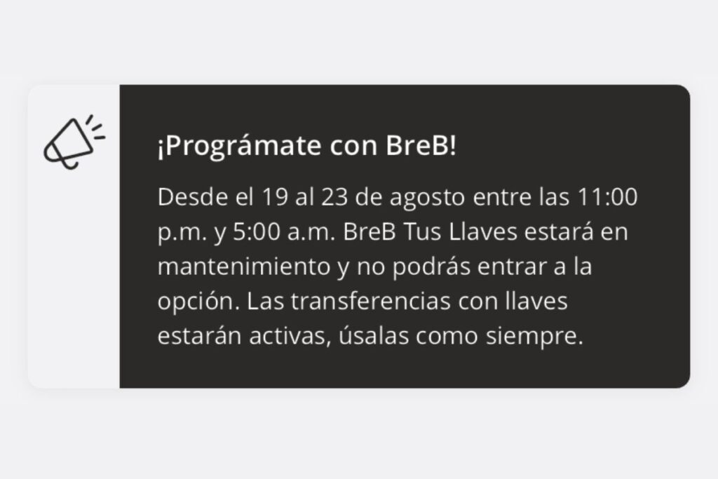 Aviso de Bancolombia