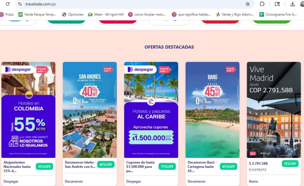 Promociones de hasta 75 % en Travel Sale en Colombia / Travel Sale