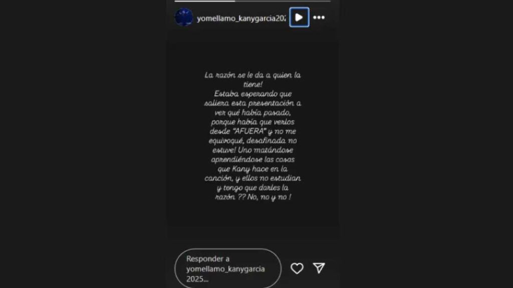 Publicación de doble de Kany García de 'Yo me llamo' 2025. / Instagram @yomellamo_kanygarcia2025