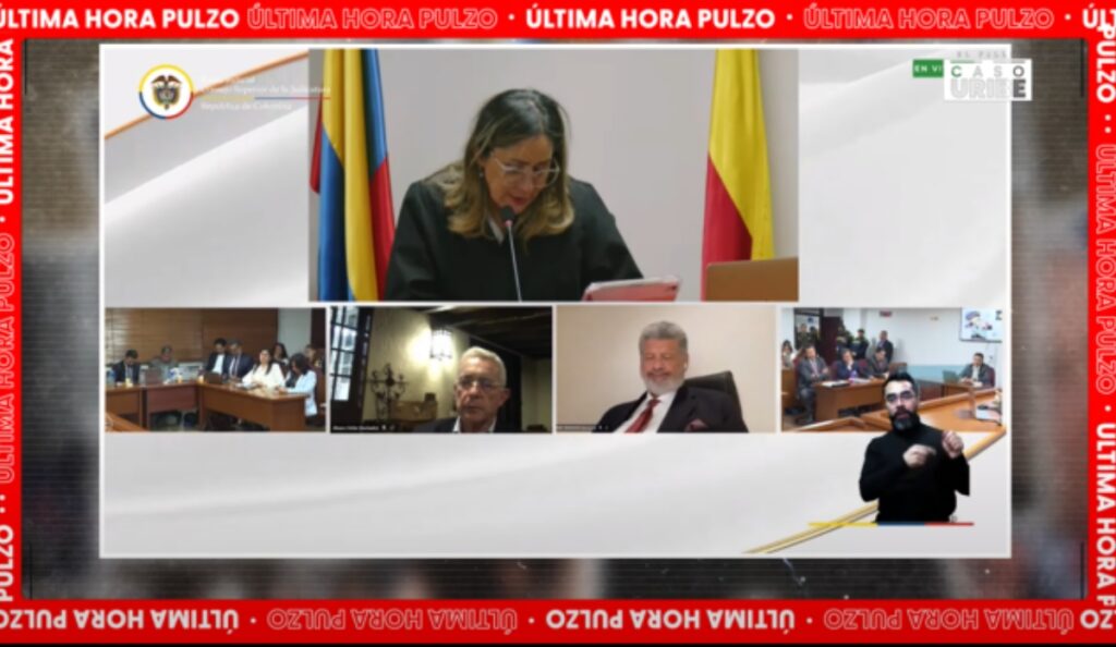 Reacción de Álvaro Uribe, al ser declarado culpable / Transmisión pública del juicio